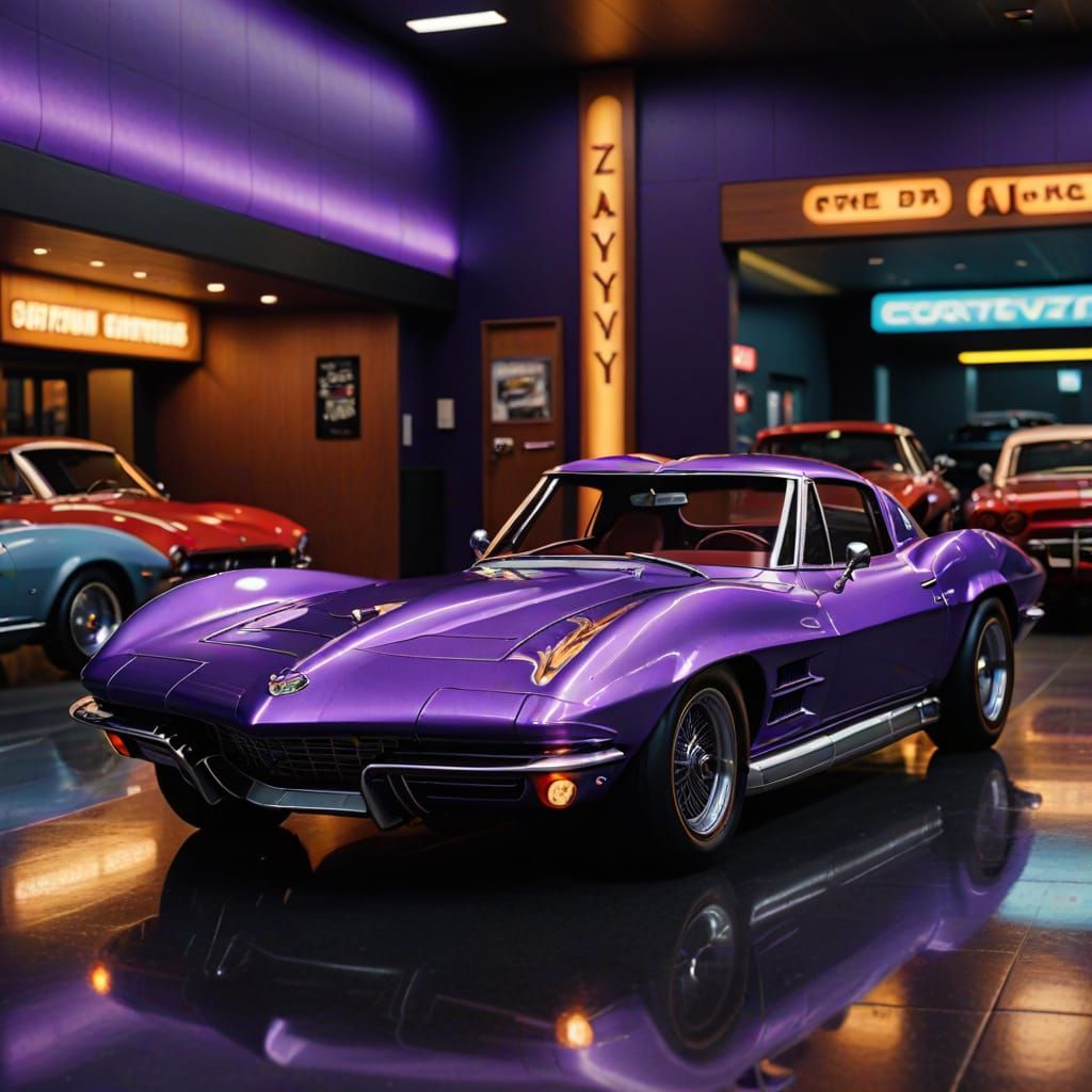 Realistic 1967 Corvette Stingray at Movie Theater