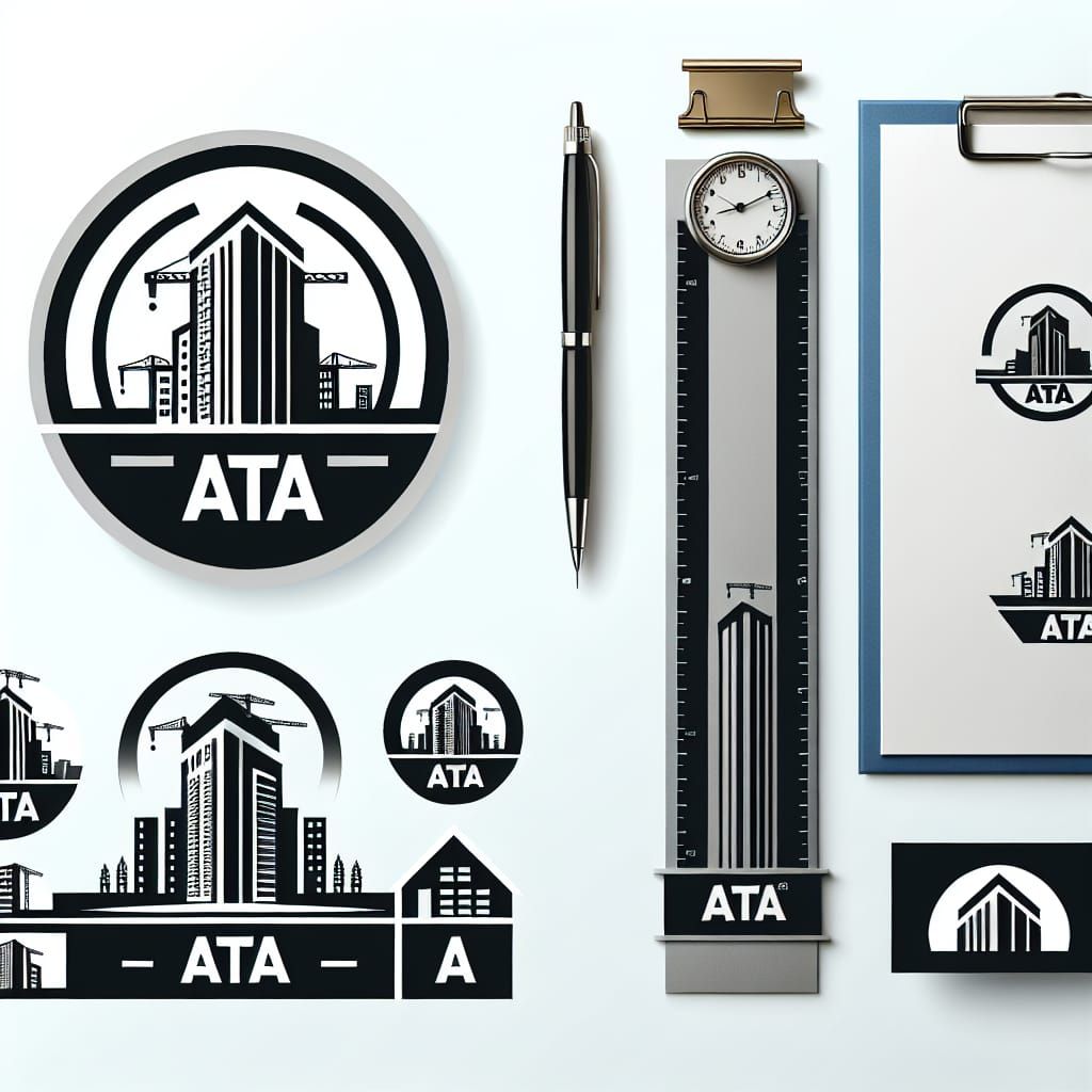 ATA Construction Logo with Tower Design