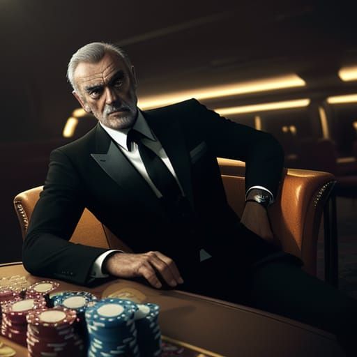 James Bond's winning stock pile of Casino Chips