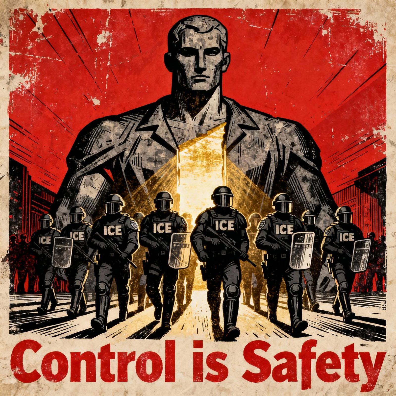 1950s Cold War Propaganda Poster: Control is Safety