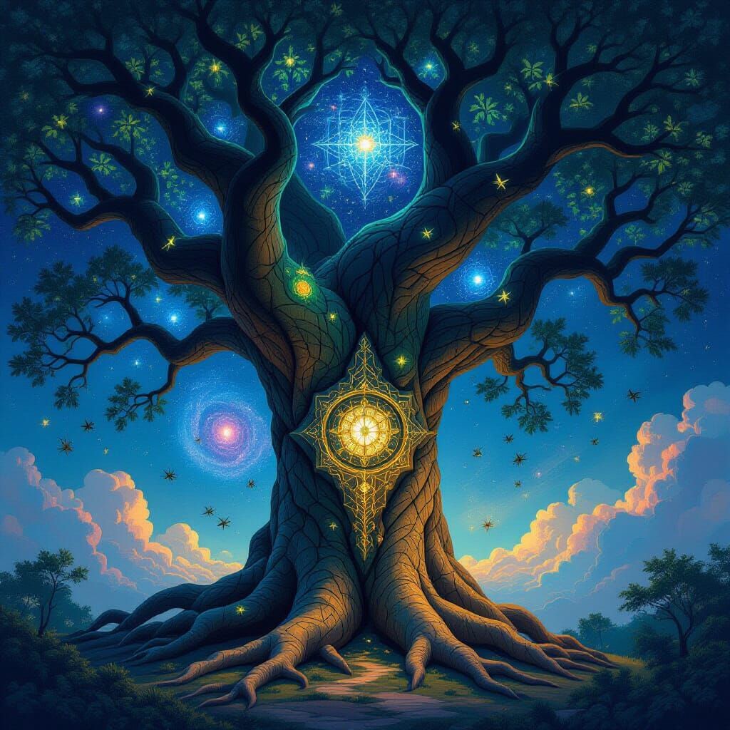 Cosmic Tree of Spacetime in Kandinsky-Bosch Style