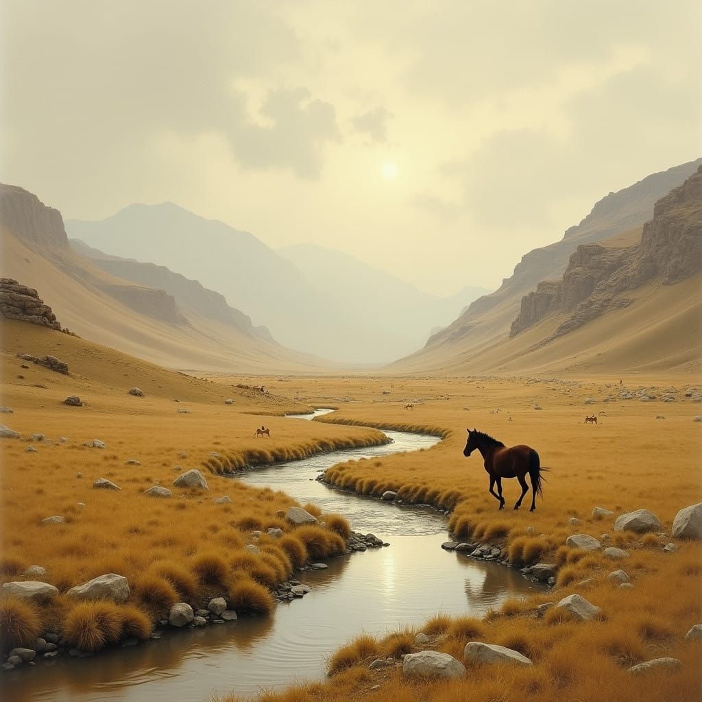 Wild Desert Horizon in Earthy Warm Tones