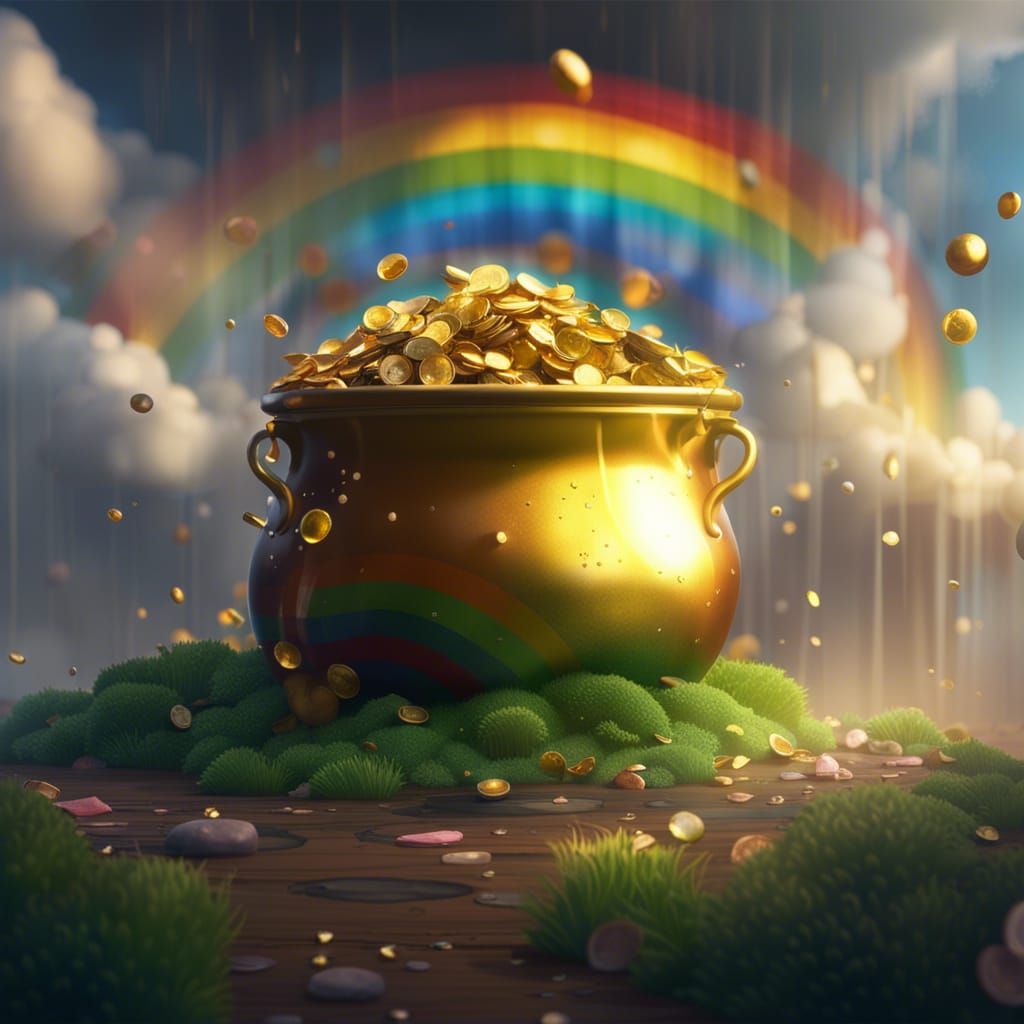 Pot of Gold at Rainbow's End: Fantasy Art
