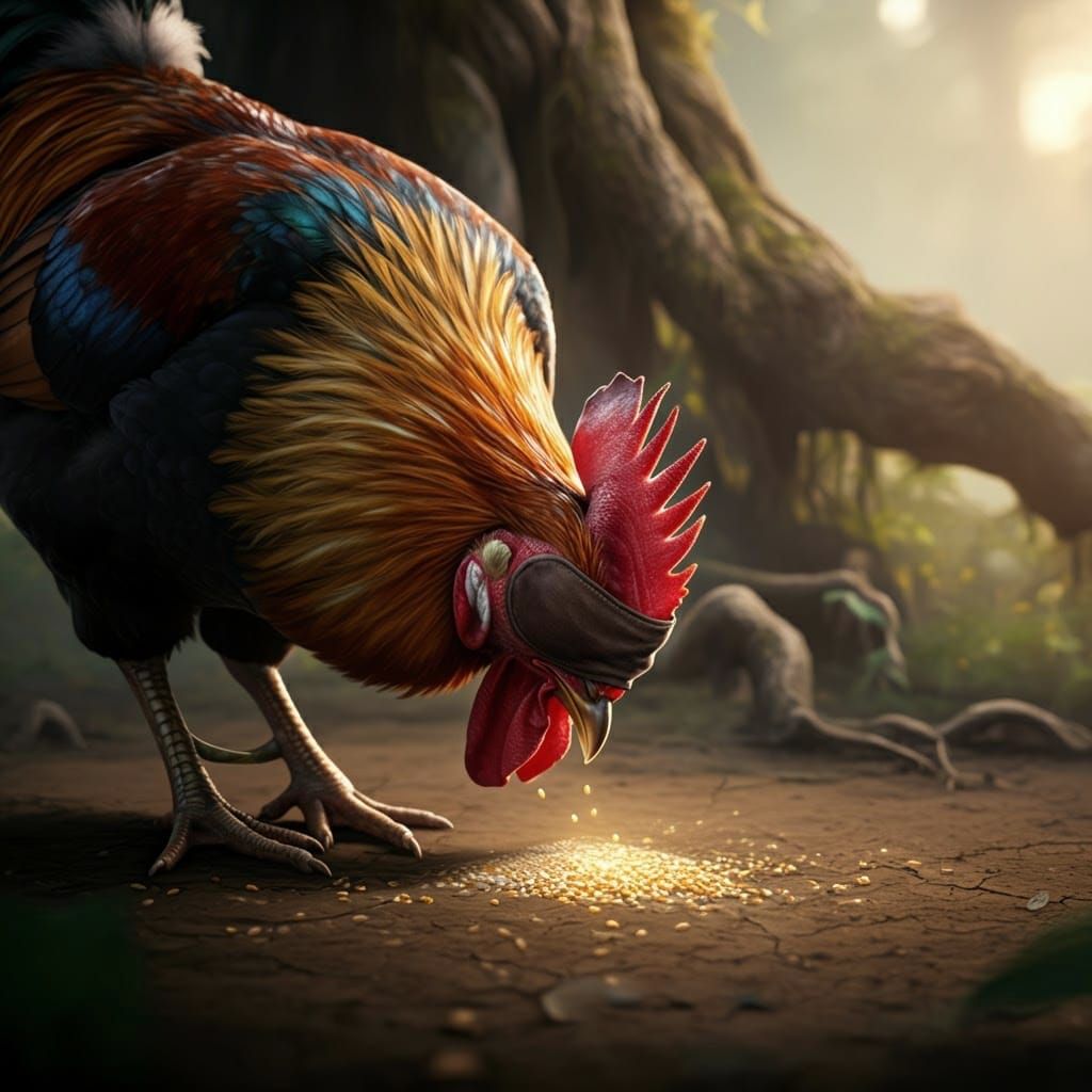 Blind Fowl Discovers Golden Grain in Vibrant Fantasy Landsca...