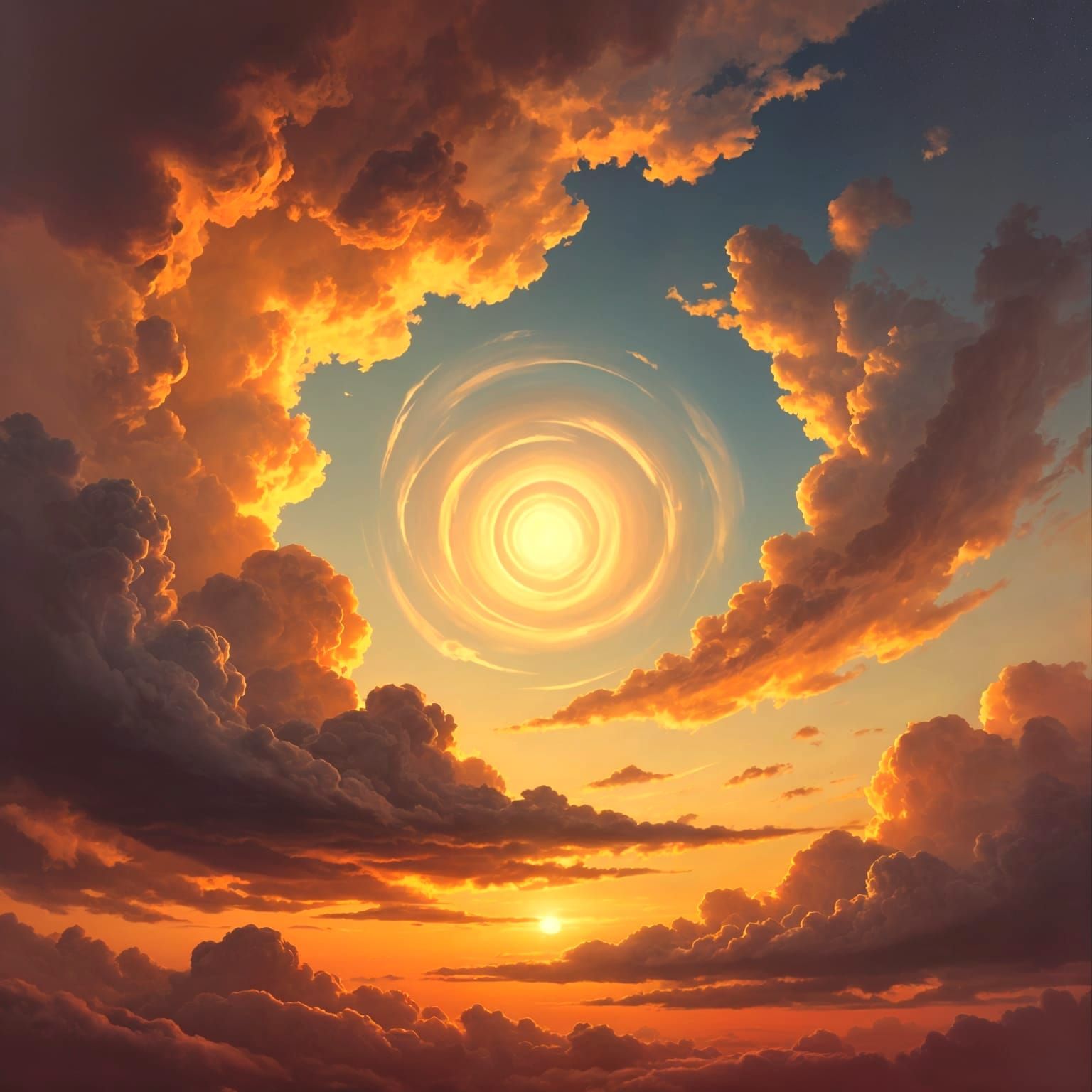 Vibrant Pumpkin Pie Sky at Sunset