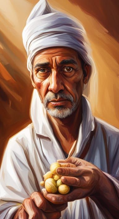 Egyptian Pyramid Worker Paid in Garlic: Hyperrealistic Art