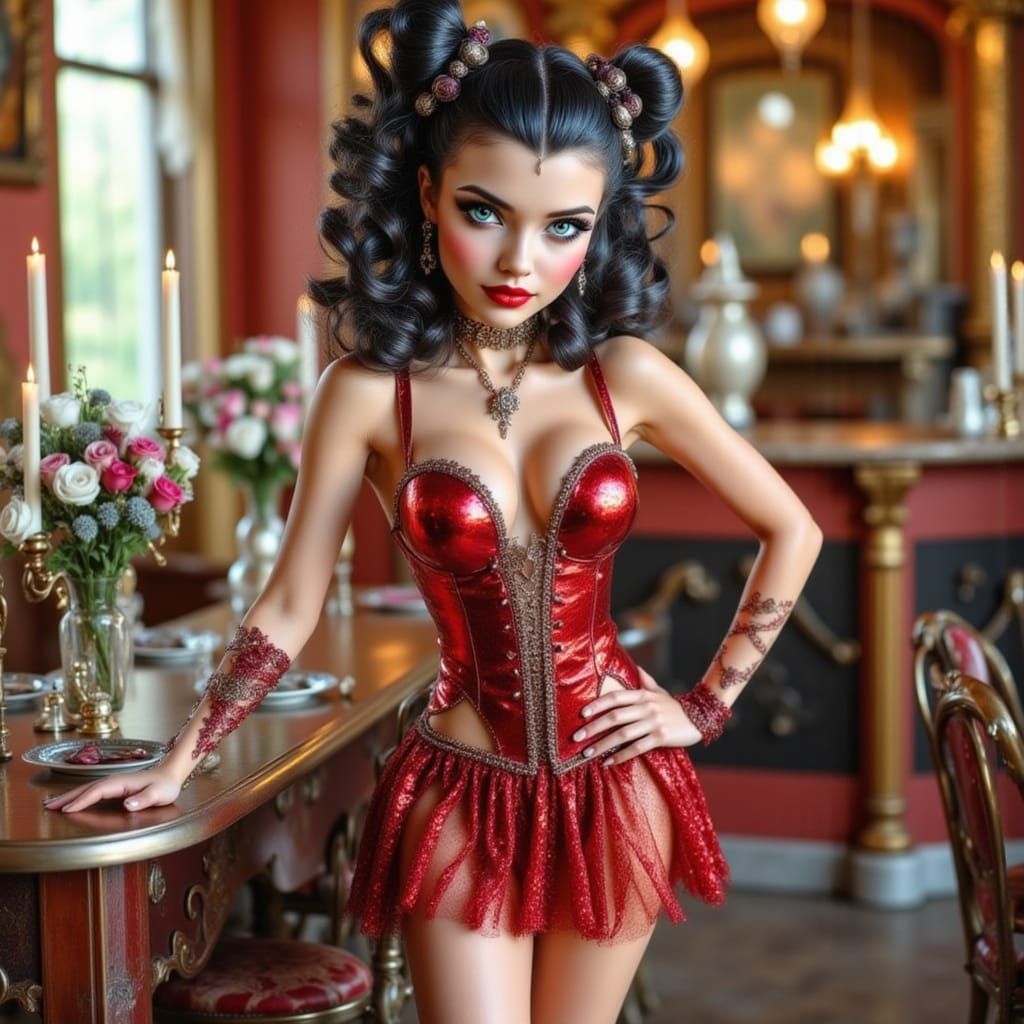 Betty Boop "in real" and still like a "cartoon"...