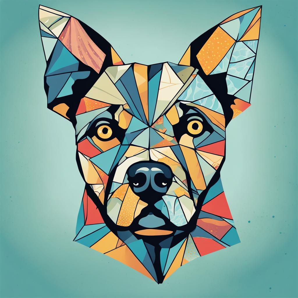 Dog Silhouette Made of Sea Creatures: Pop Art