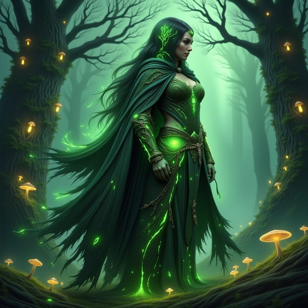 Mystical Druidic Warrior in Emerald Wood Armor