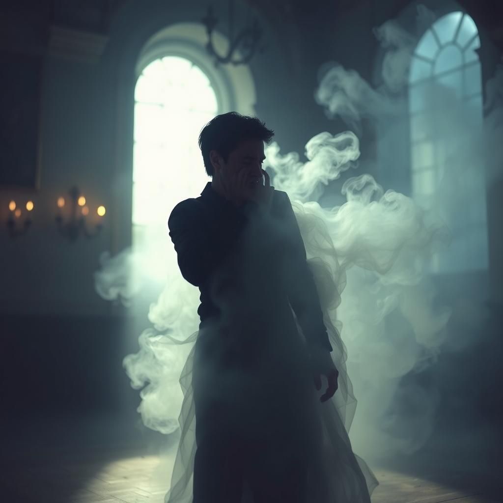 Crying Man Reaching for Smoke Woman: Gothic Romance