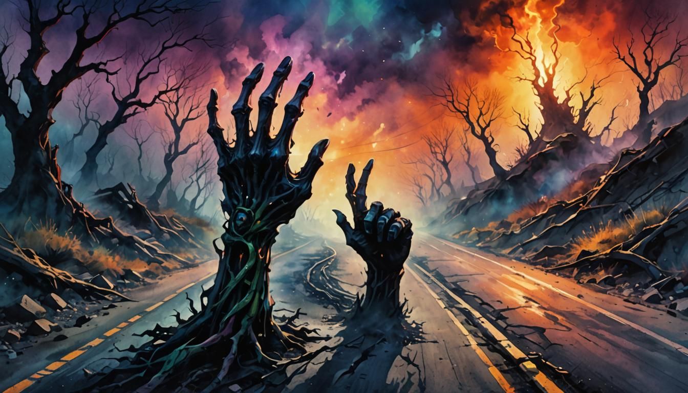 Biopunk Surreal Hand: Abstract Horror Concept Art