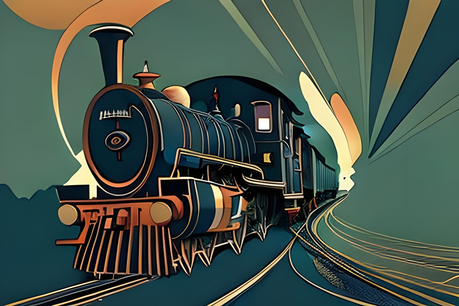 Money Train Locomotive in Composite Art Style