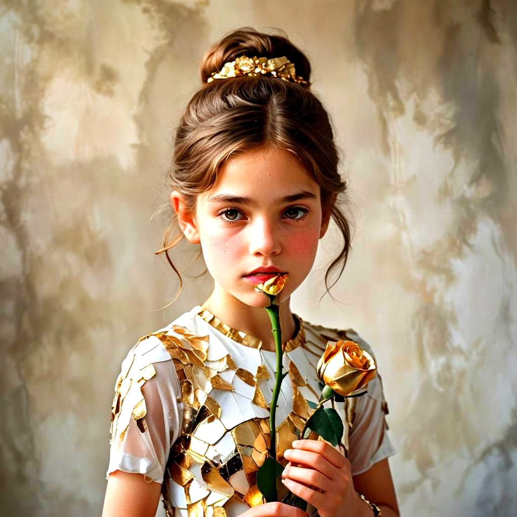 Rose Bud Dress Portrait with Bokeh