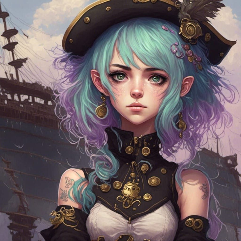 Anime Pirate Captain on the High Seas