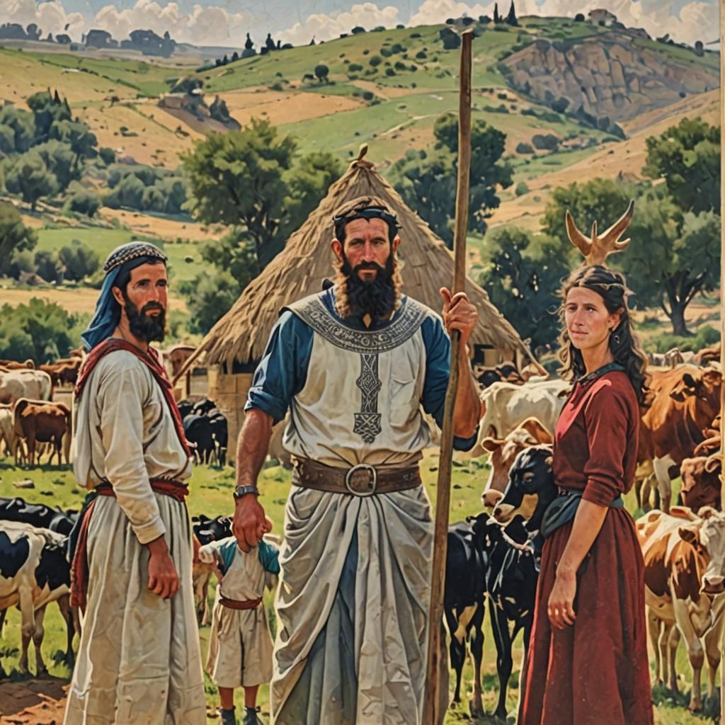 Hebrew Families with Children and Cattle