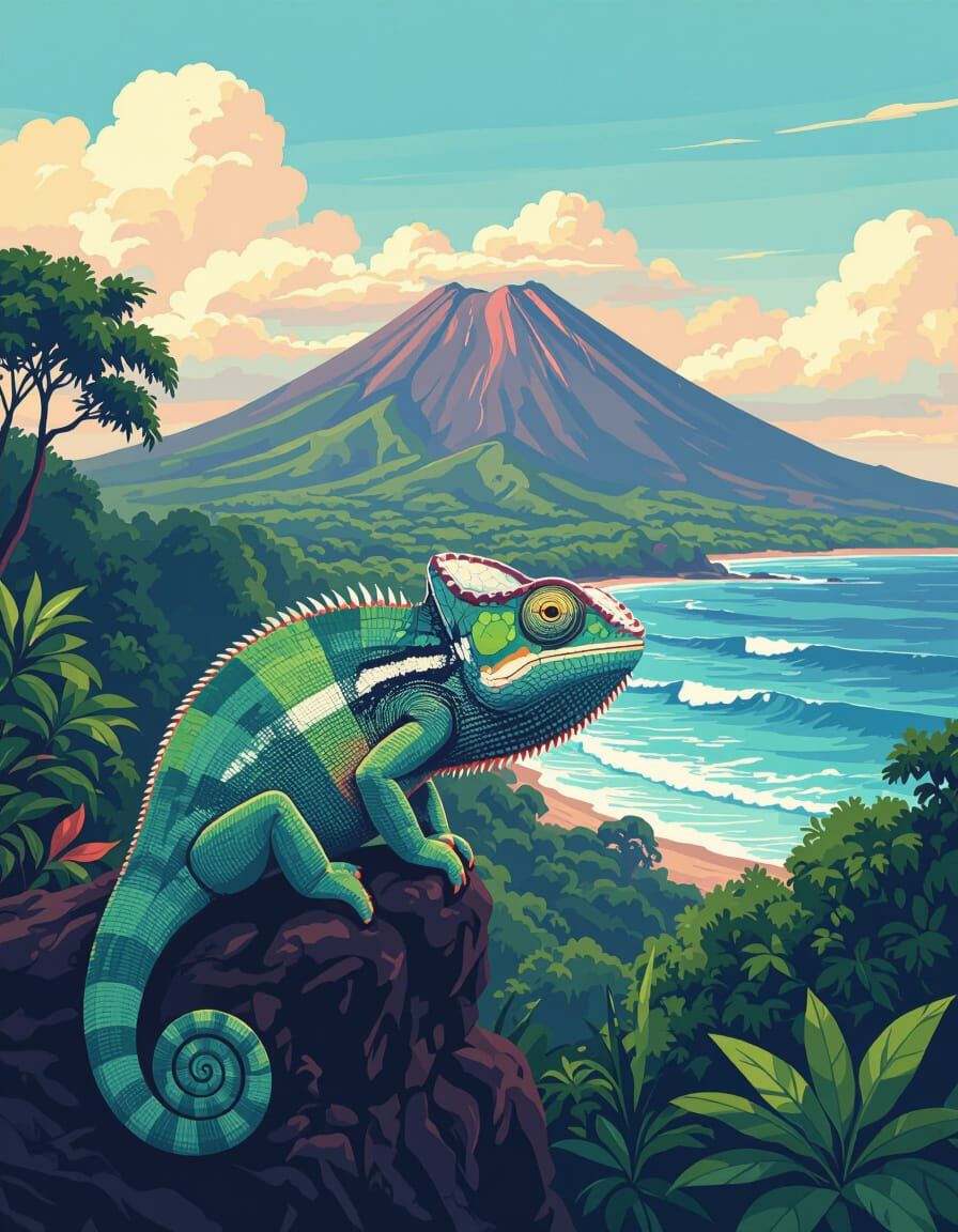 Translucent Chameleon on Réunion Island, Dreamy Art