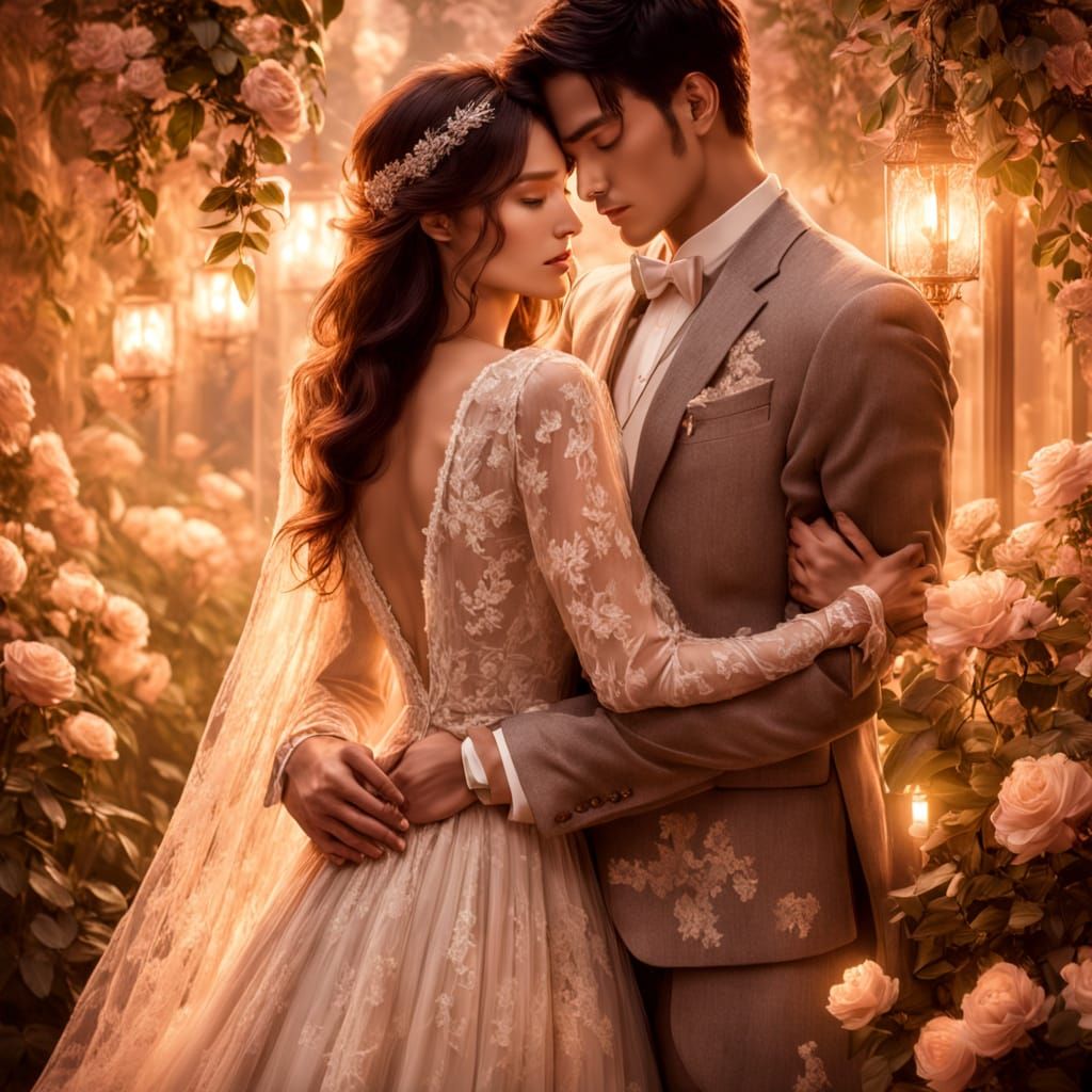 Dreamy Impressionist Romance in a Moonlit Garden