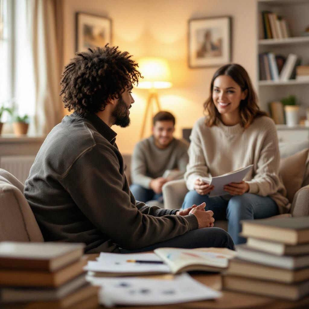 Criminal Rehabilitation Therapy Session in Warm, Hopeful Lig...