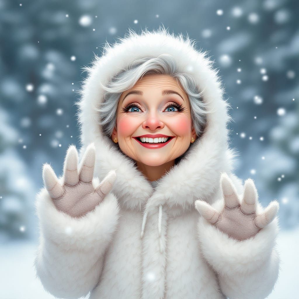 Betty White as Yeti in Rockwell-Inspired Portrait