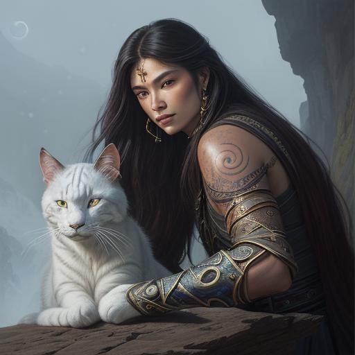 Tribal Tattoo Couple in Fantasy Watercolor Style