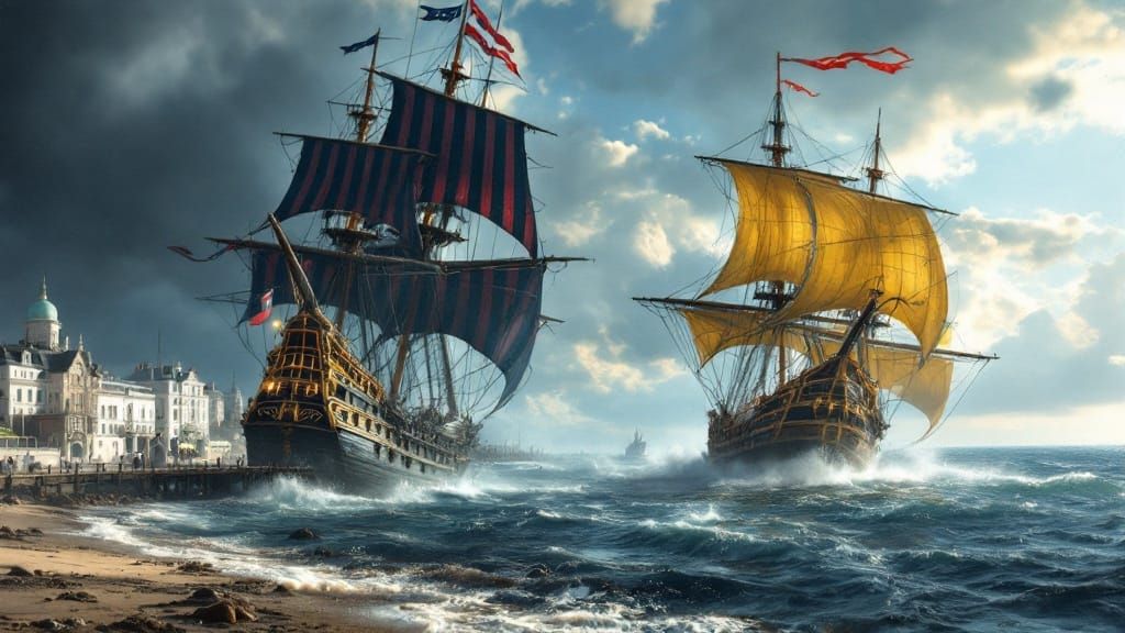 Epic 19th Century Sea Battle at Seaside Resort