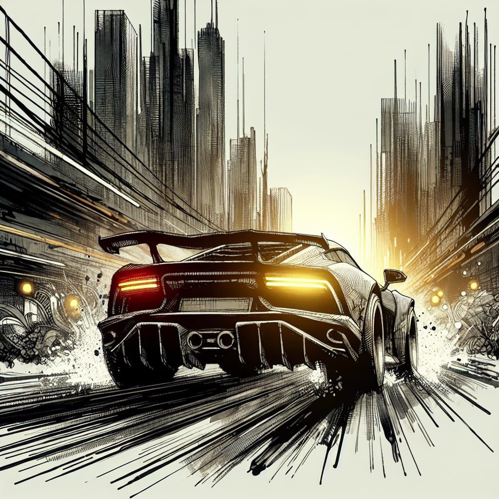 Post-Apocalyptic Muscle Car in Romantic Style