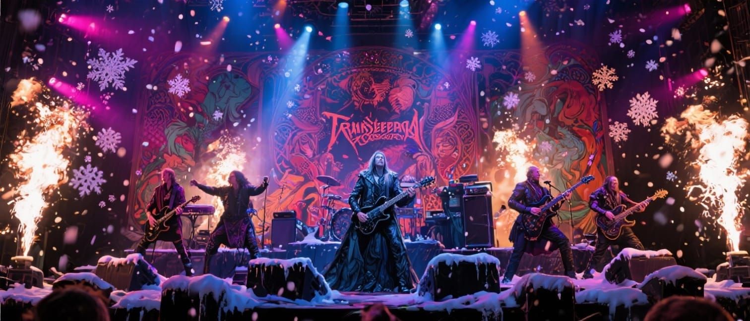 Trans-Siberian Orchestra Live Show with Dramatic Lighting an...