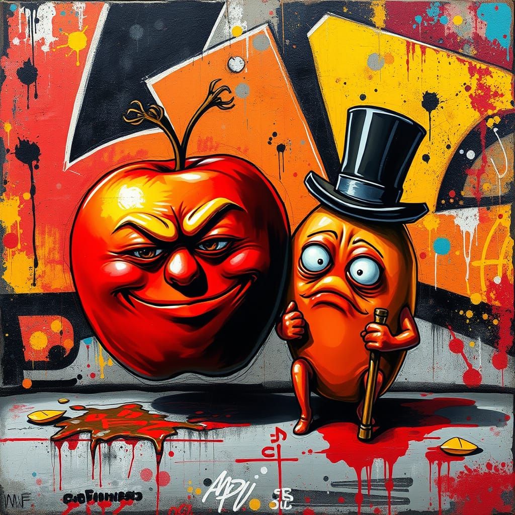 Graffiti Art Meets Cyberpunk Chic in Shrunken Apple and Sour...