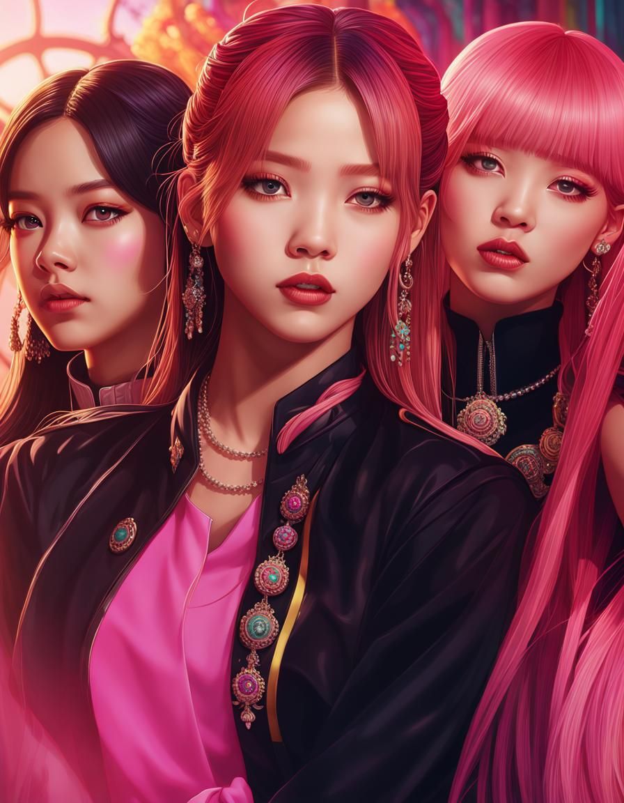 Blackpink Portrait in Art Nouveau Style