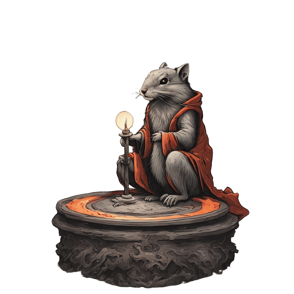 Mystical Chipmunk Shaman in Dark Fantasy Art