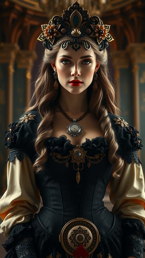 Victorian Goddess in Dark Academia Style