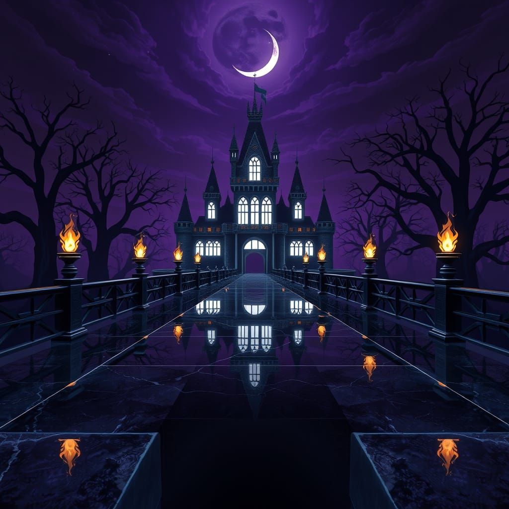 Photorealistic Fantasy Landscape in Cyberpunk Aesthetic