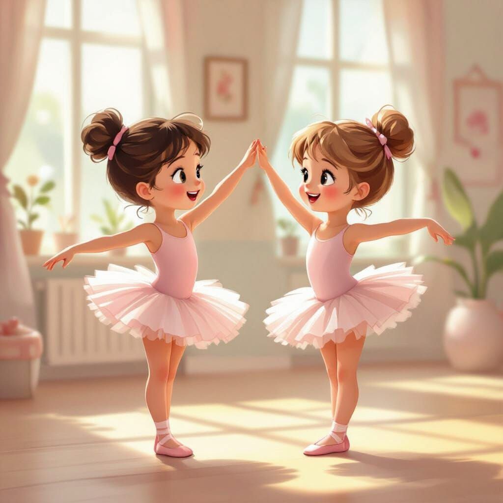 Girls Combine Gymnastics and Ballet in Whimsical Style