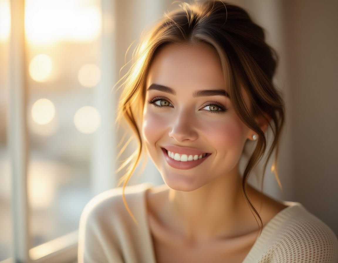 Photorealistic Portrait of Woman in Ethereal Light