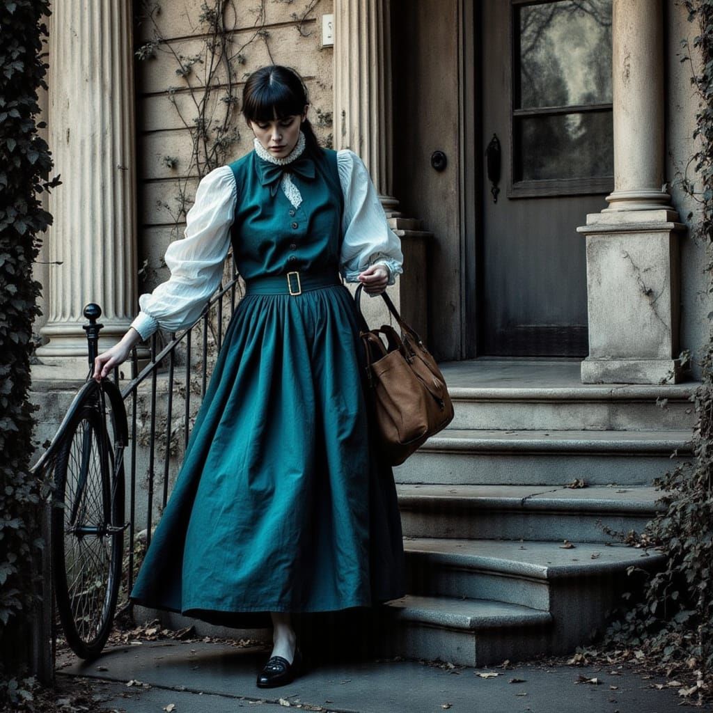 Surreal Dusk Portrait in Black and White