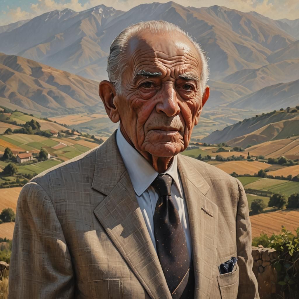 Realistic Portrait of Elderly Man in Renaissance Style