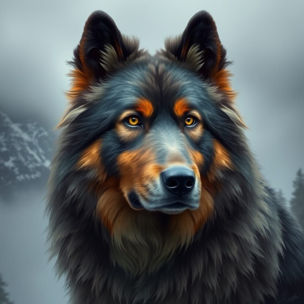 Majestic Bernese Mountain Dog Wolf Hybrid