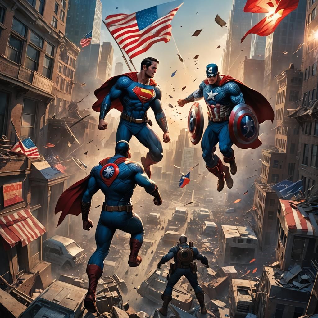 Superman and Captain America: Comic Book Heroes