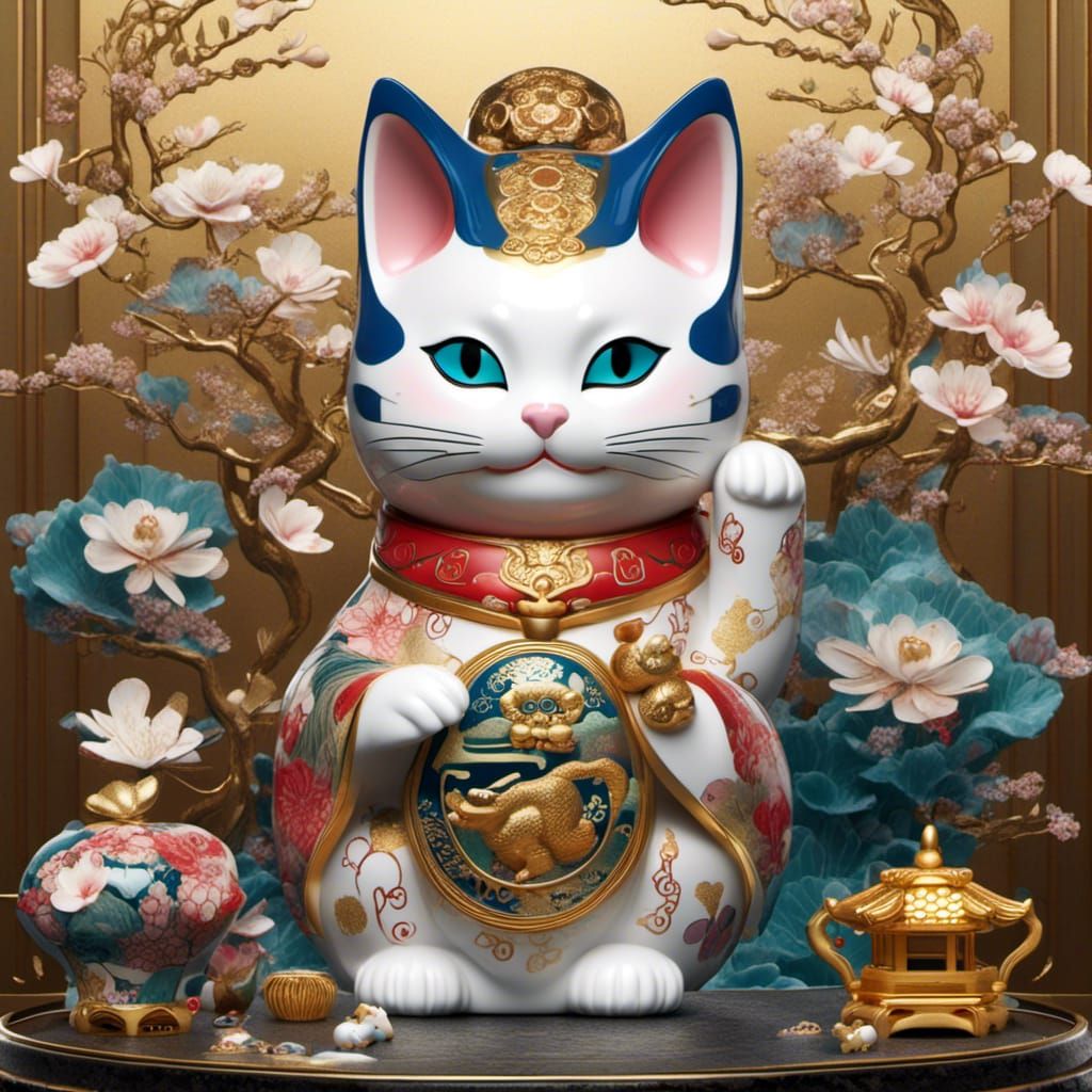 <lora:Asien Inspirations:1.0>Asian waving cat maneki neko