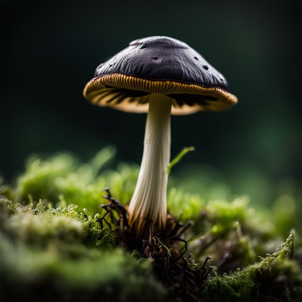 Ornate Embroidered Mushroom Insect in Dark Jewel Tones