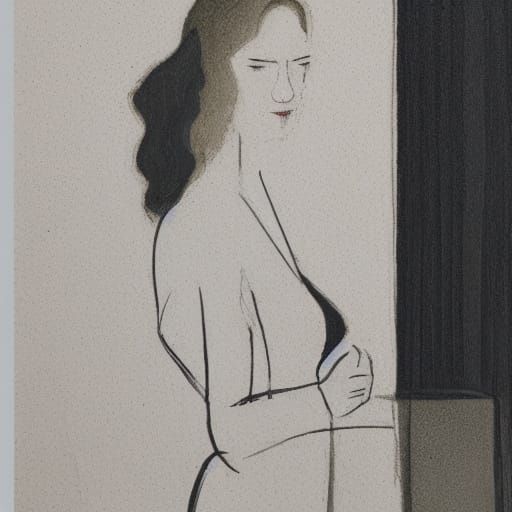 Elegant Woman in Thoughtful Repose