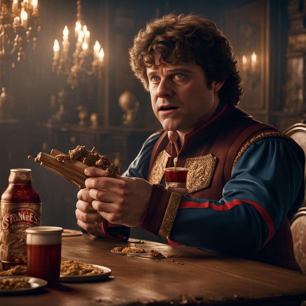 Sean Astin Eating a Three Musketeers Bar