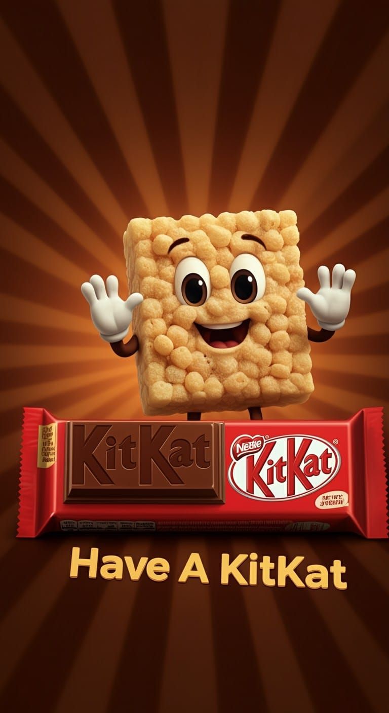 KitKat Mascot in Hyper-Realistic 3D Illustration