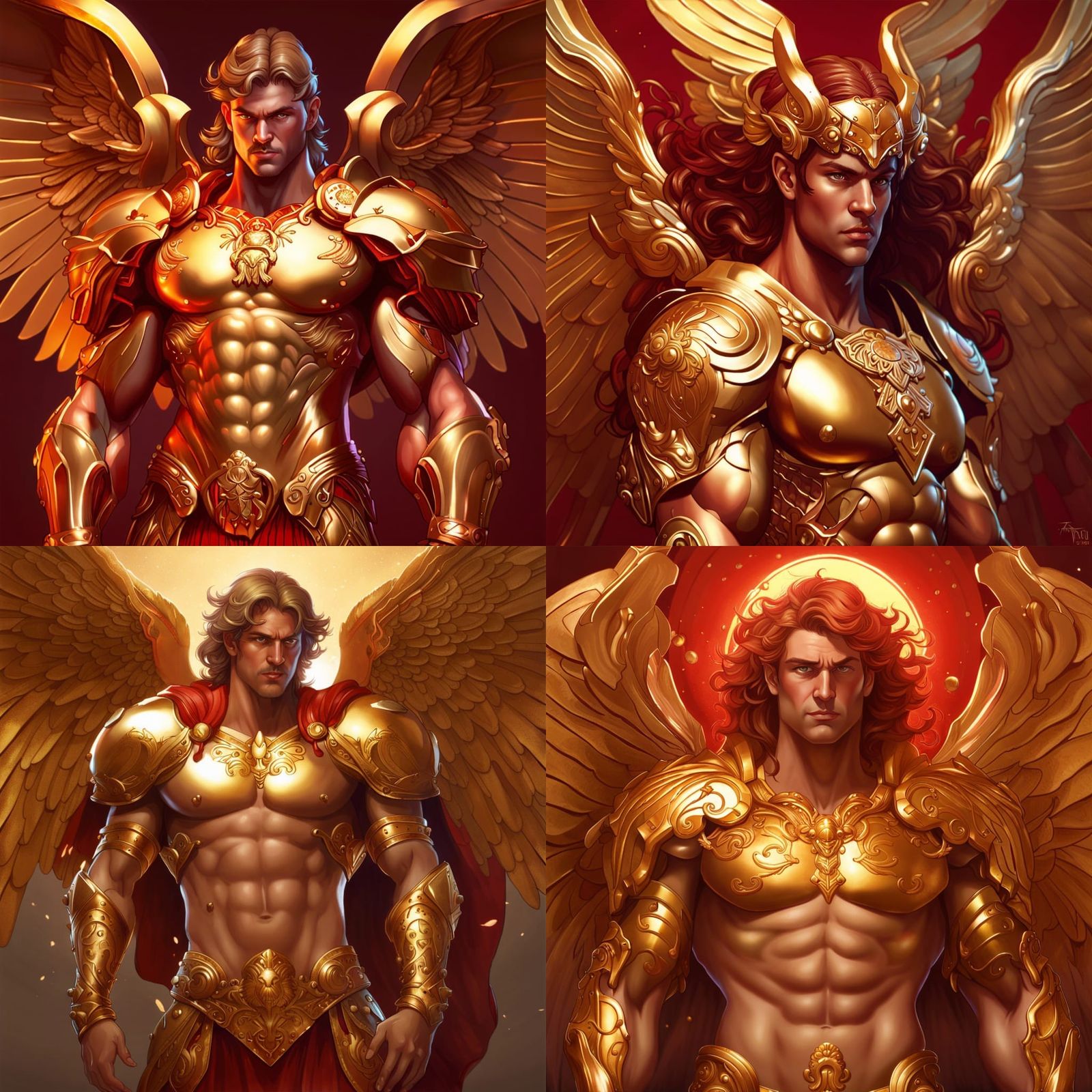 Aries Zodiac Angel in Golden Armor
