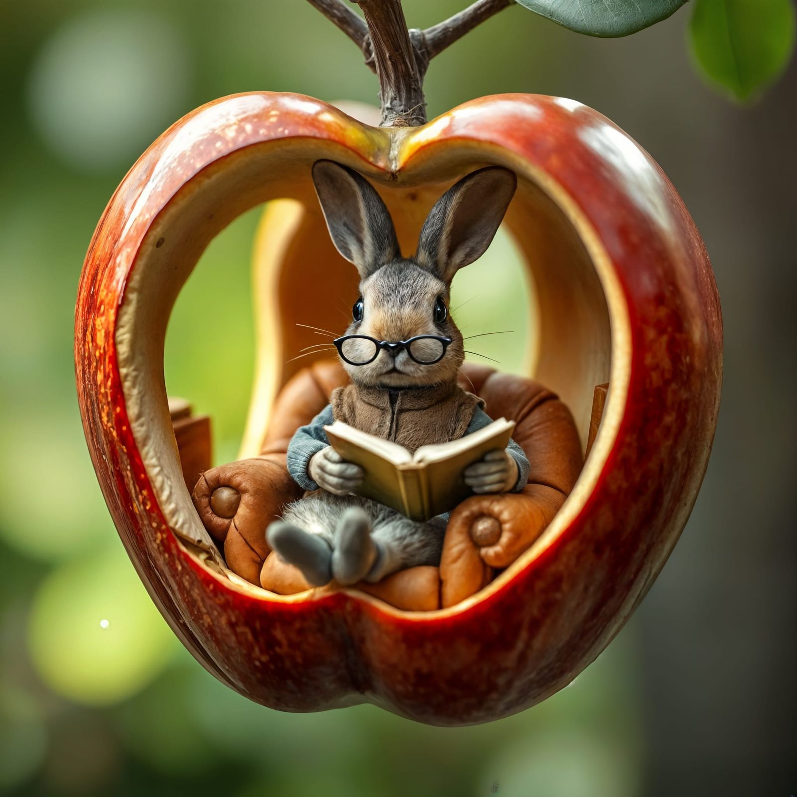 Rabbit's Cozy Apple Home: A Charming Photo