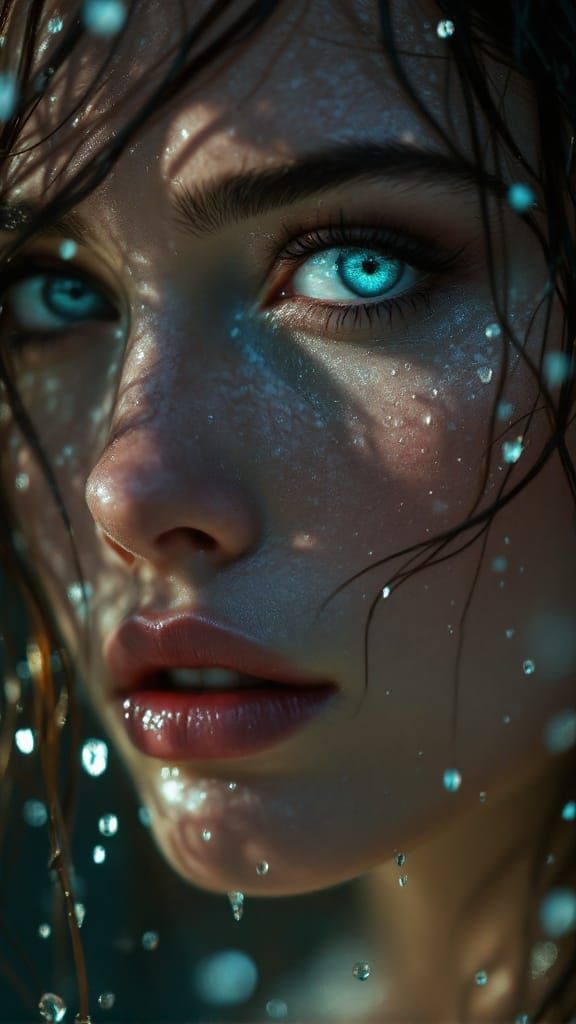 Hauntingly Beautiful Woman in the Rain