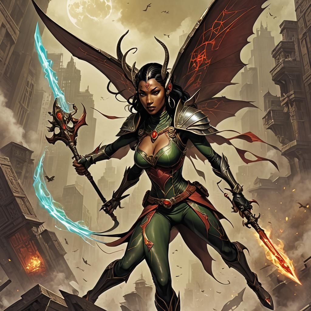 Glamorous Voodoo Princess Leads Robot Dog in Comic Book