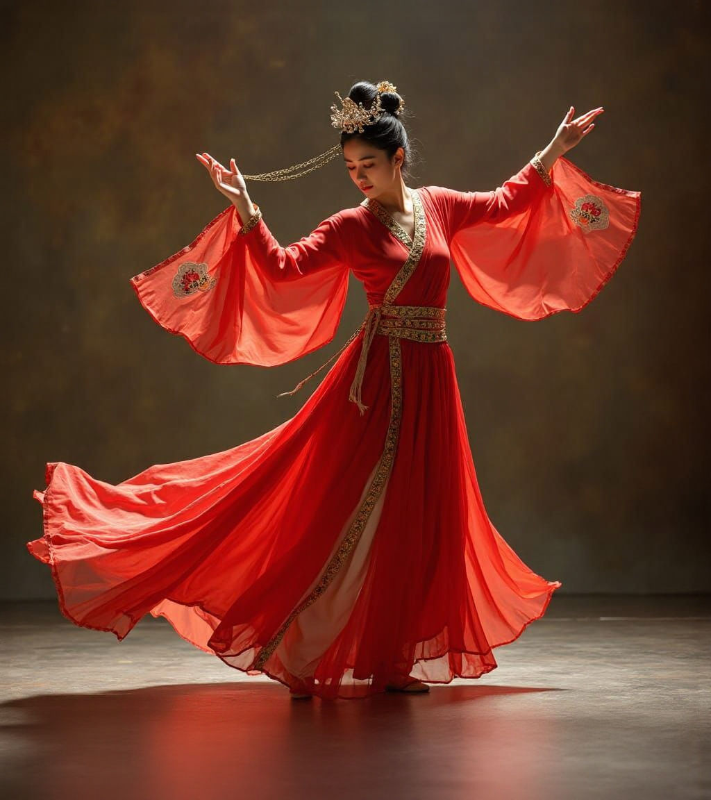 Elegant Tang Dynasty Dancer in Motion