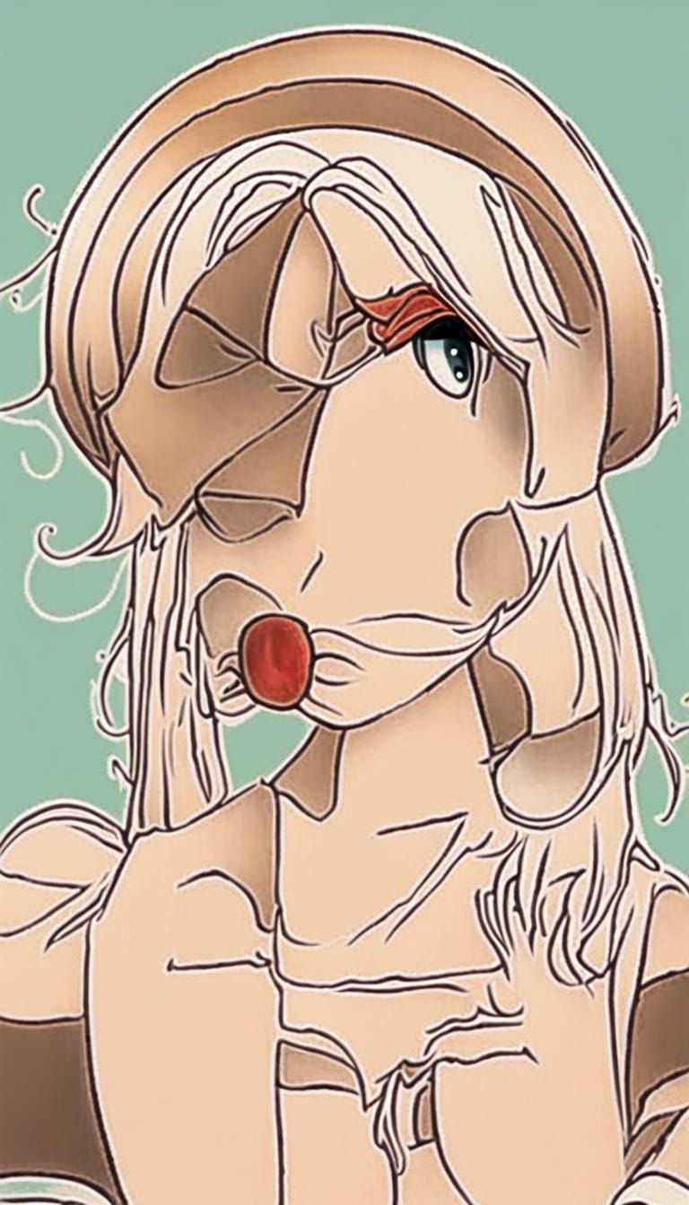 Cubist Nude Cat Performing Japanese Gesture