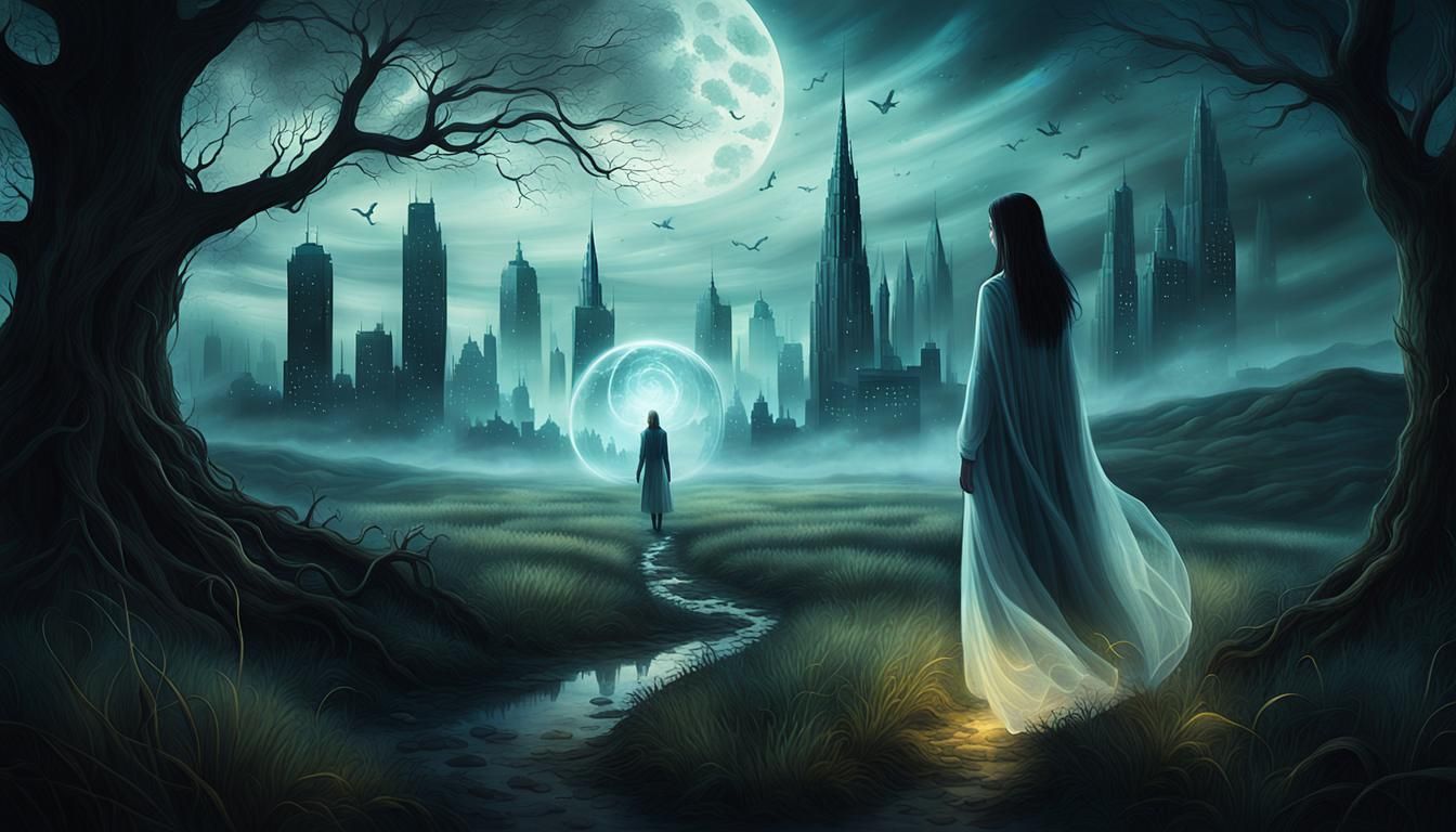 Ethereal Beauty in Dreamlike Cityscape